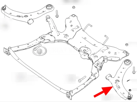 Рычаг передний левый в сборе Haval Jolion (ОРИГИНАЛ) Рычаг передний левый в сборе Haval Jolion (ОРИГИНАЛ)