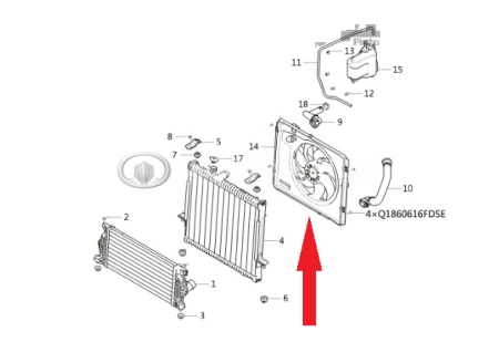 Электровентилятор охлаждения двигателя в сборе GW Wingle 7 (ОРИГИНАЛ)