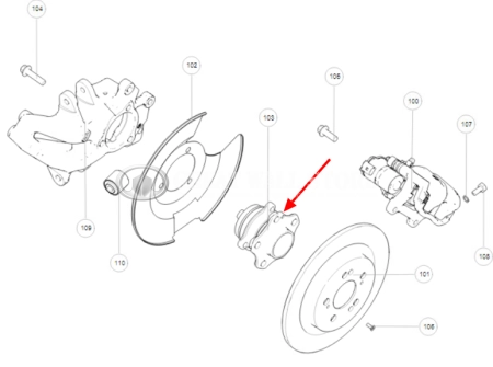 Ступица заднего колеса в сборе Haval Dargo 2WD, F7 II-поколение 2WD (аналог)