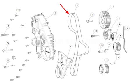 Ремень ГРМ Haval H9 II-поколение дизель 2.4 (ОРИГИНАЛ)