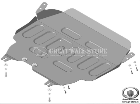 Защита картера и КПП (сталь 2мм) Motodor для Haval Jolion 2WD/4WD (в том числе Comfort) 2021-2024