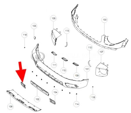 Решетка переднего бампера правая Haval Dargo (ОРИГИНАЛ)