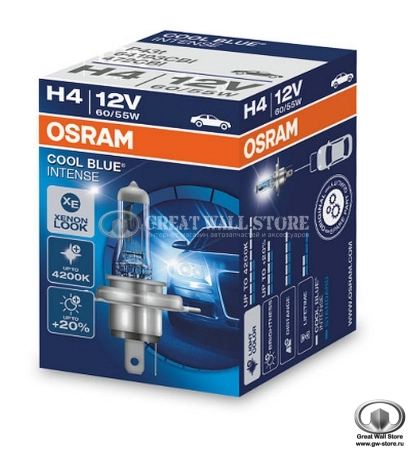 Лампа галогенная H4 OSRAM Cool Blue Intense +20% 12V 60/55W