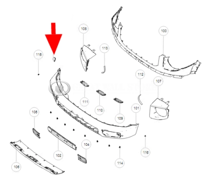 Заглушка буксировочного крюка переднего бампера Haval Dargo (ОРИГИНАЛ)