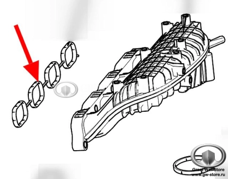 Прокладка впускного коллектора HAVAL F7 1.5л (ОРИГИНАЛ)
