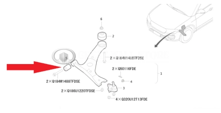 Сайлентблок переднего рычага передний (маленький) Haval H2 (аналог)