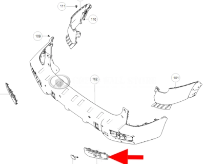 Haклaдкa (рамка) заднего пpoтивoтyмaнного фонаря пpaвaя Haval Dargo X (ОРИГИНАЛ)