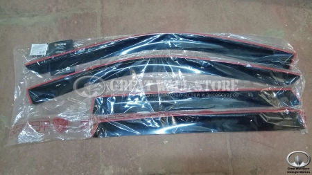 Дефлекторы окон (ветровики) Haval F7 хром. молдинг (COBRA TUNING)