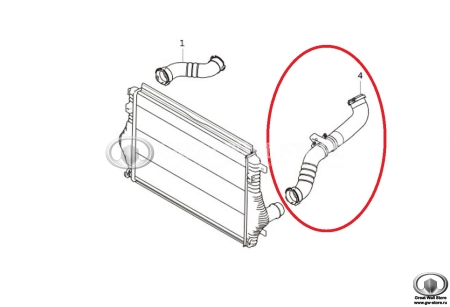 Патрубок (трубка выпускн.) интеркулера нижний Haval H9 Дизель (ОРИГИНАЛ)