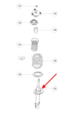 Амортизатор передний правый Haval F7 II-поколение (ОРИГИНАЛ)