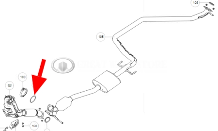Кольцо (прокладка) перед катализатором к турбине Haval 2.0л бензин H9, Dargo, Dargo X, F7 II-поколение, H5 II-покол., H9 II-покол., GW Poer KingKong, Tank 300  (93х85мм ОРИГИНАЛ)