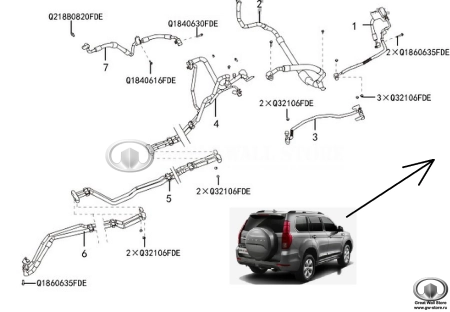 Трубопровод кондиционера заднего №6 Haval H9 (ОРИГИНАЛ) Трубопровод кондиционера заднего №6 Haval H9 (ОРИГИНАЛ)